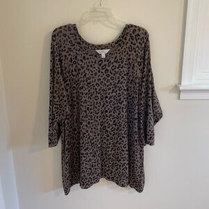 Market & Spruce Leopard 3/4 Sleeve Top